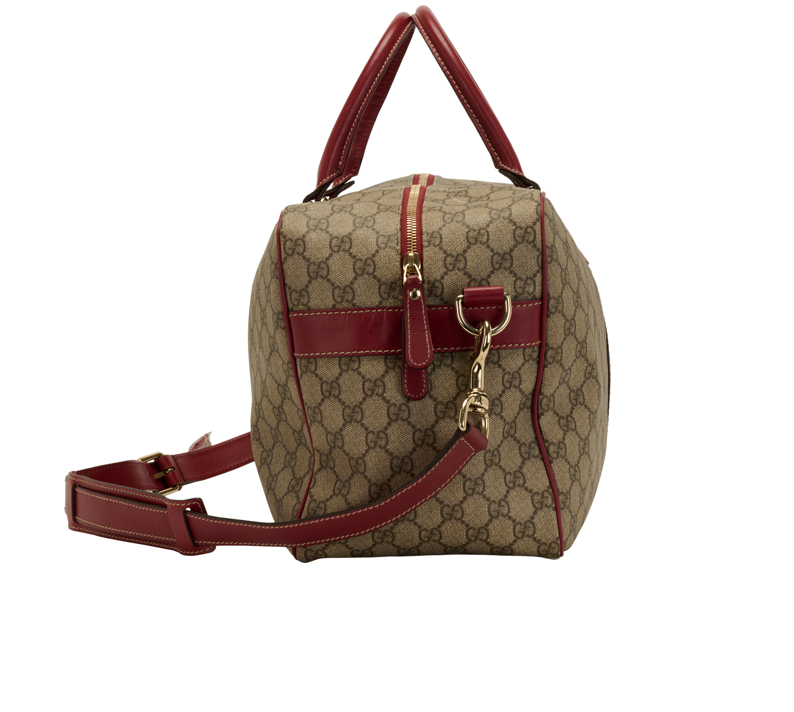 GG Weekender, &pound;850, Handbags, Beige/Red, Canvas, Side view